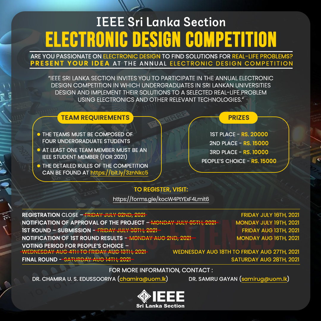 Read more about the article Electronic Design Competition 2021(Deadline extended)